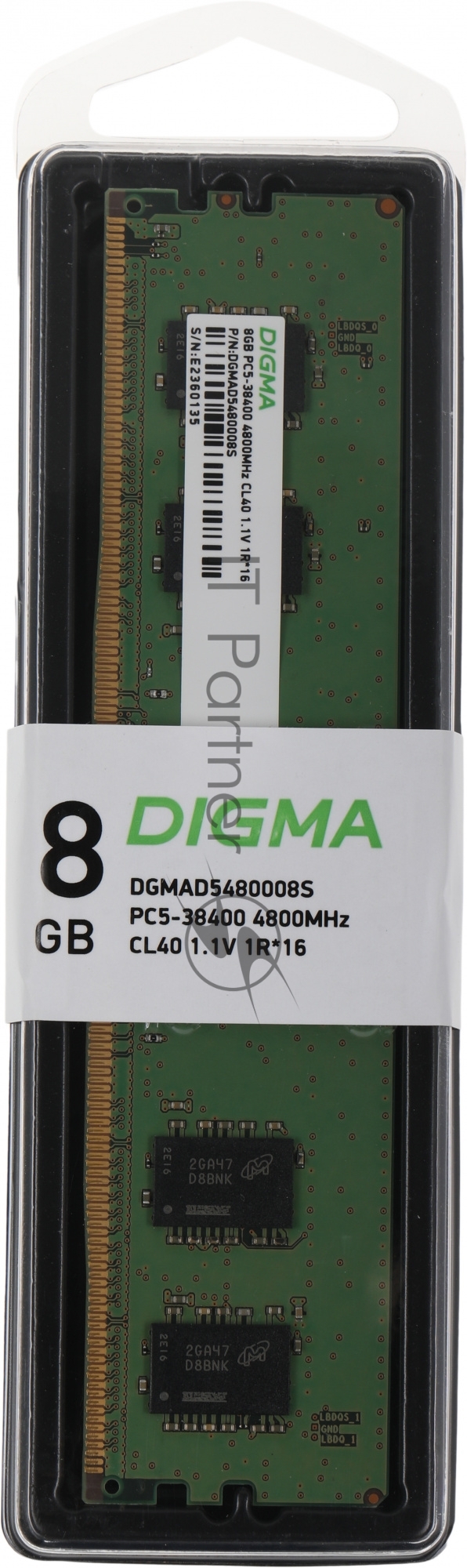 Оперативная память Digma, DDR5, 8GB (1x8GB), 4800MHz, CL40, DIMM