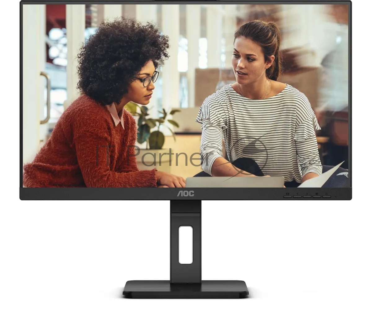 Монитор 24" AOC 24E3QAF, IPS 1920x1080, 75 Гц, 4 мс, 16:9, 300 кд/м², 1xHDMI, 1xDP, 1xVGA, 2xUSB-A 3.2, 2x3 Вт, черный