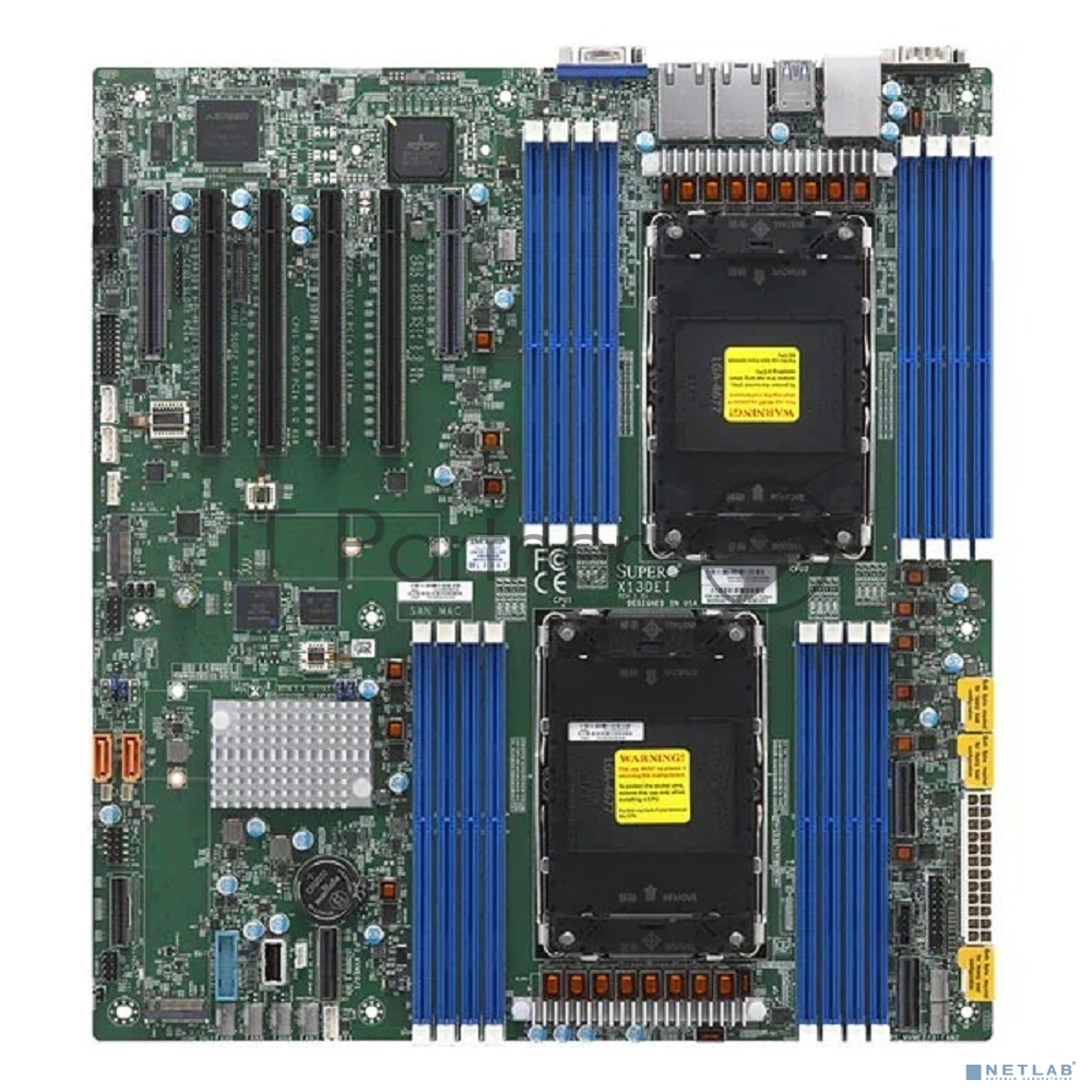 Материнская плата Supermicro MBD-X13DEI-B 2xLGA-4677, Intel Xeon SP gen 4, Intel C741, 16x DDR5 4800/4400/4000 MHz. 2x1Gbe Base-T BCM5720+1xMgmt LAN, 10xSATA3, 2xSATA-DOM, 6xUSB3, 4xPCI-Ex16+2xPCI-E x8+3xMCIO x8, 2xM.