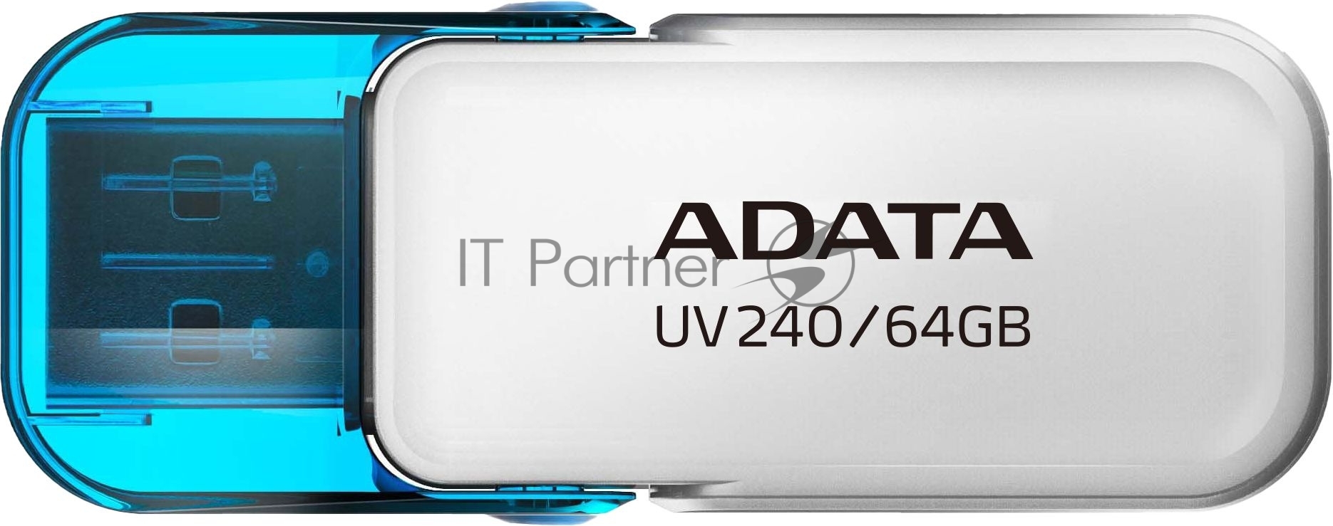 Флешка USB ADATA UV240 (AUV240-64G-RWH), 64Gb, USB 2.0, R/W 15/5, белый/синий