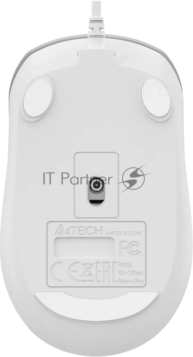 Мышь проводная A4Tech Fstyler FM26S серебристый/белый, 1600 dpi, USB, кнопки - 4
