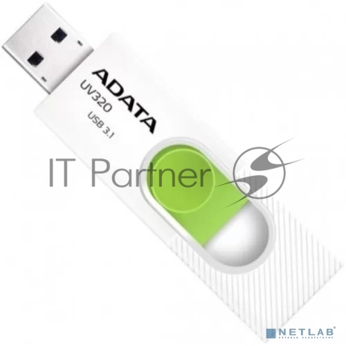 Флешка USB ADATA UV320 (AUV320-512G-RWHGN), 512Gb, USB 3.2 Gen1, R/W 100/30, белый/зеленый