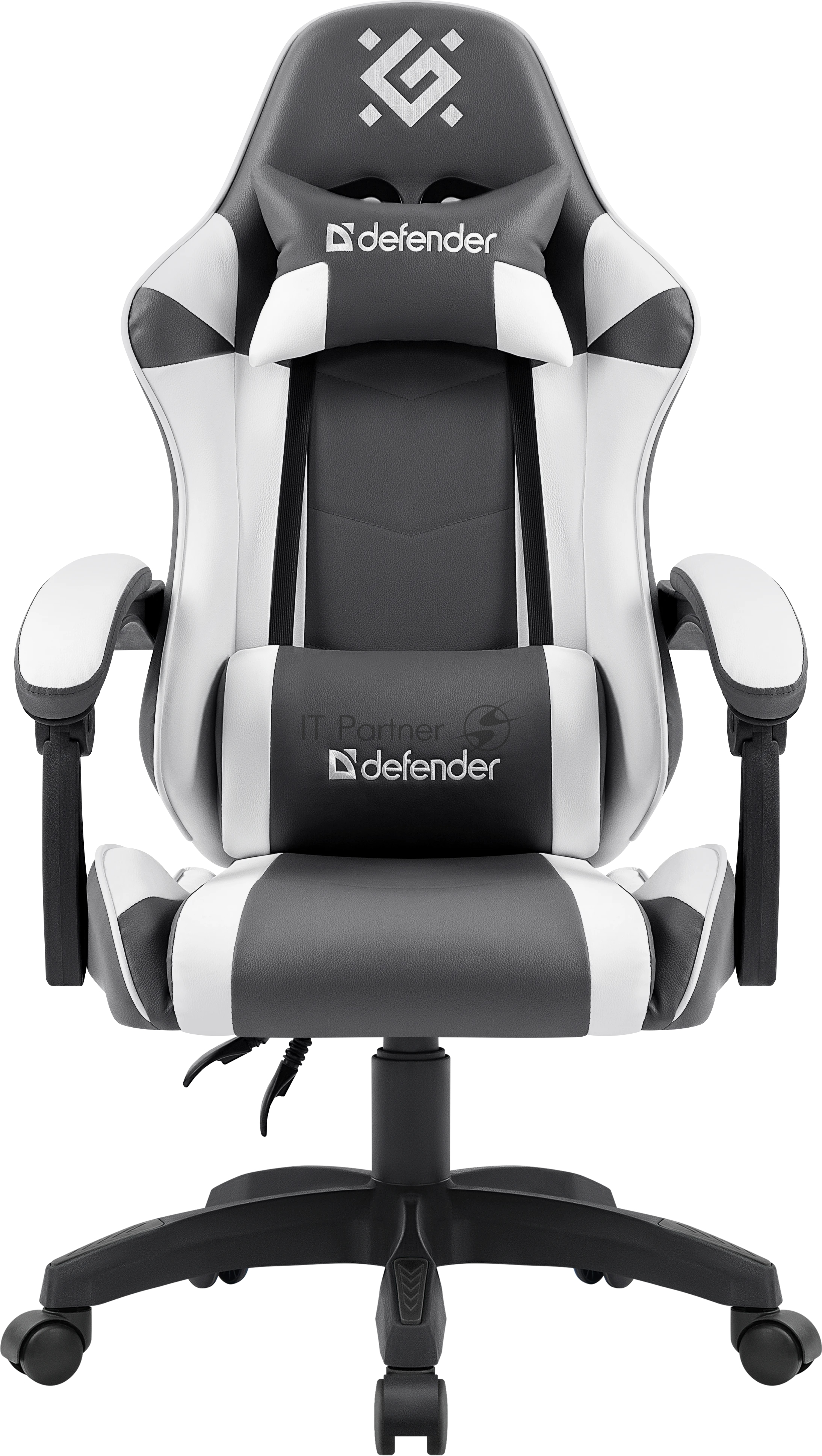 Кресло Defender Fortune серый, экокожа, 120 кг