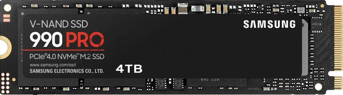 Накопитель SSD Samsung 990 PRO, 4Tb, PCIe 4.0 x4, M.2 2280, NVMe, R/W 7450/6900