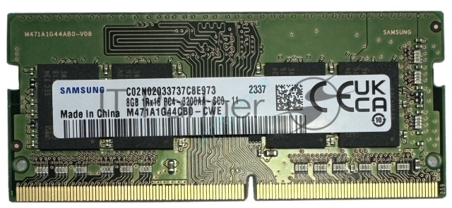 Оперативная память Samsung, DDR4, 8Gb (1x8GB), 3200MHz, CL21, SO-DIMM, OEM