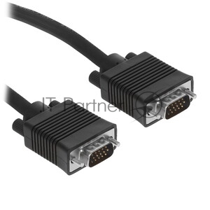 Кабель VGA Pro Cablexpert CC-PVGA-3M, 15M/15M, 3.0м, экран, феррит. кольца, пакет