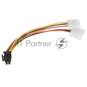Кабель питания Cablexpert CC-PSU-63-15CM, Molex/PCIe 6pin, 15 см, пакет