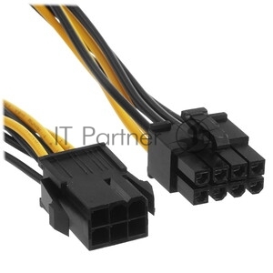 Кабель питания PCIe Cablexpert CC-PSU-68-30CM, PCIe 6pin(M)/PCIe 8pin(F), 30 см, пакет