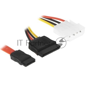 Комплект кабелей SATA Cablexpert CC-SATA-N, интерфейсный (48 см) 7pin/7pin и питания (15 см) 4pin/15pin, медь, пакет