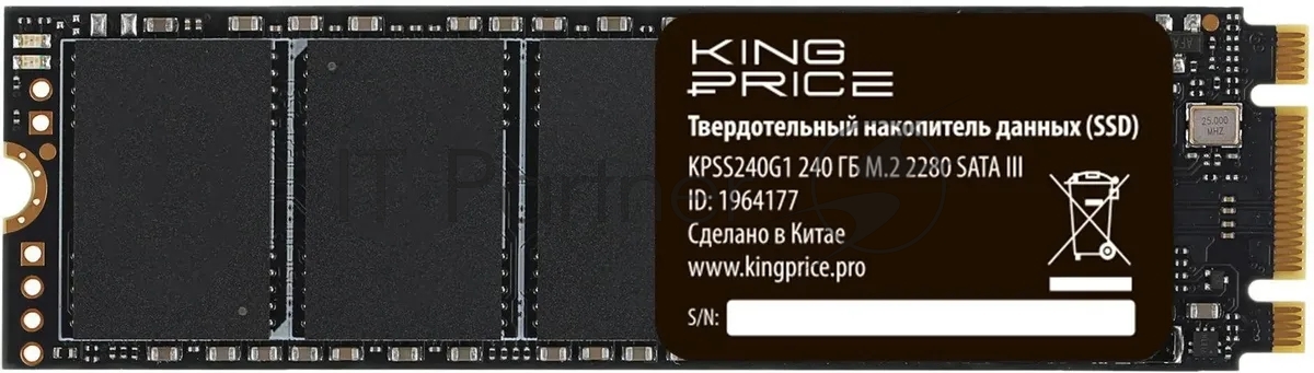 Накопитель SSD KingPrice KPSS240G1, 240Gb, M.2 2280, SATA-III, R/W 500/420
