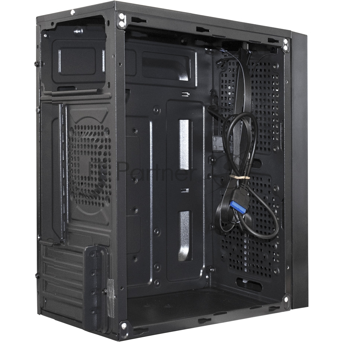 Компьютерный корпус Minitower ExeGate mEVO-9302-NPX400 (mATX, БП 400NPX с вент. 12см, 2*USB+1*USB 3.0, HD аудио, черный, с RGb подсветкой)