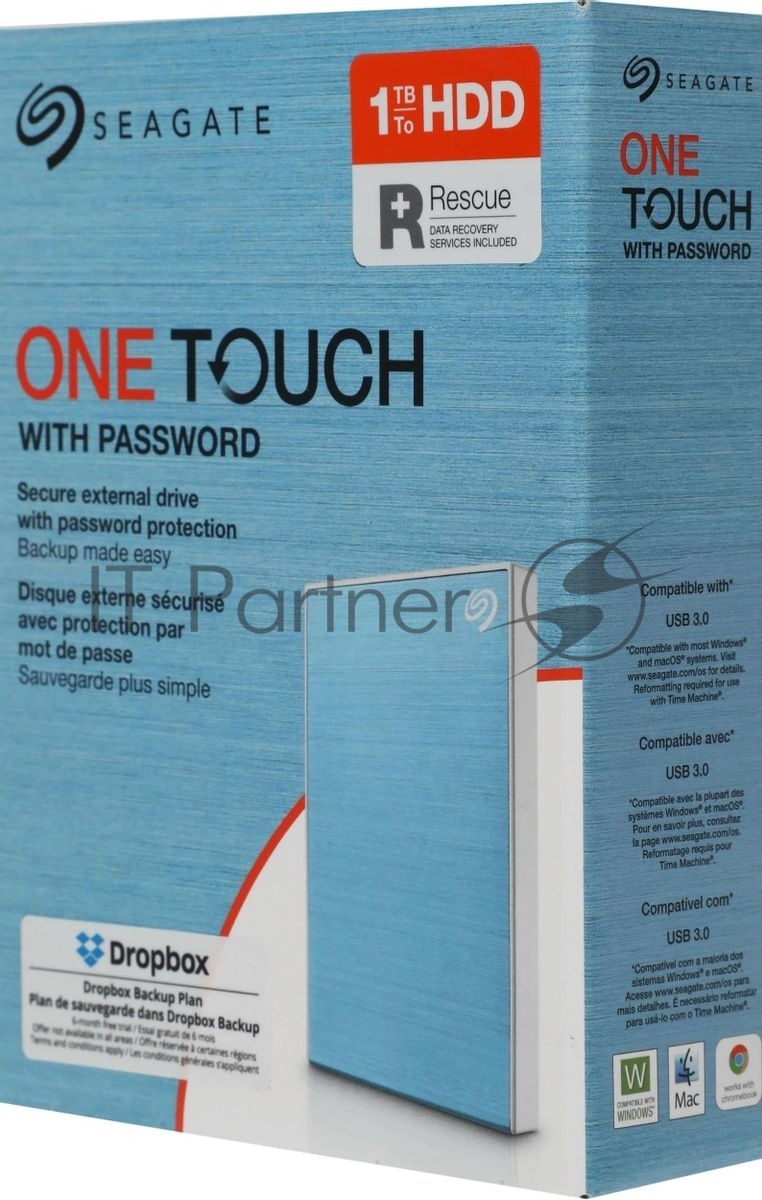 Жесткий диск Seagate One Touch STKY1000402 USB 3.0 1Tb 2.5" голубой