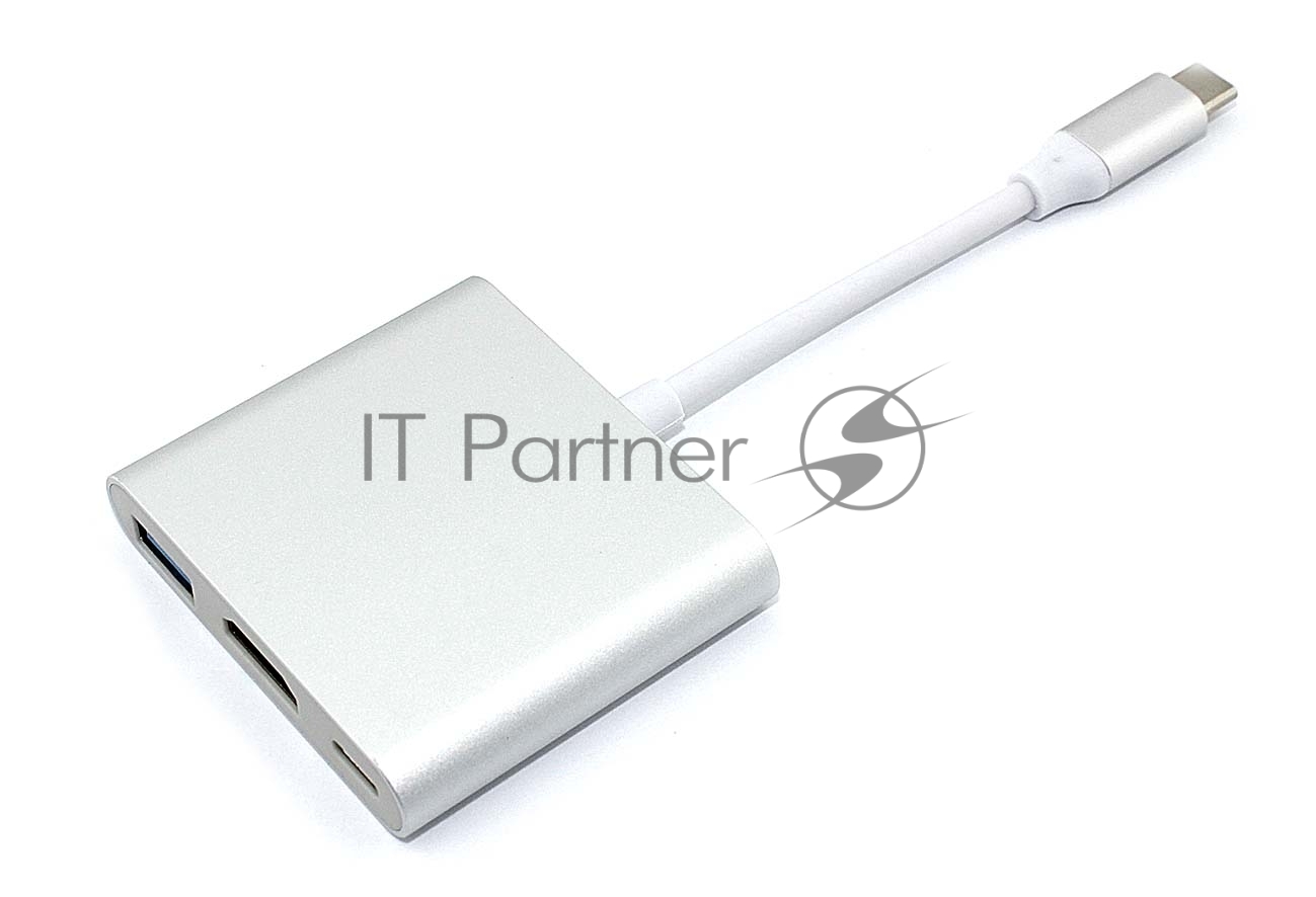 Адаптер Type-C на USB, HDMI 4K Type-С для MacBook, серебро
