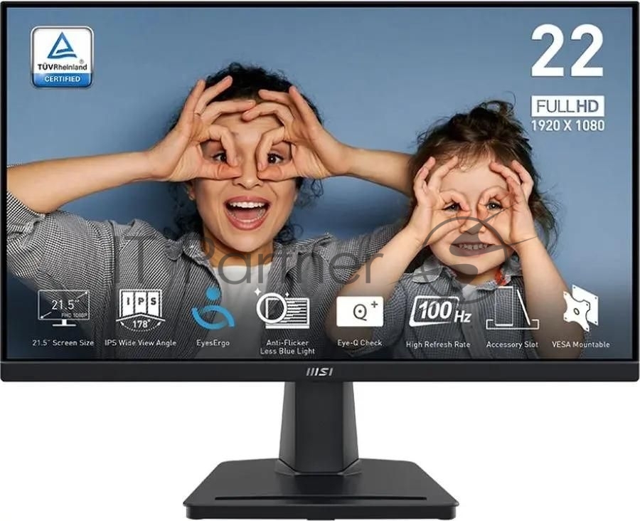 Монитор 21.5" MSI Pro MP225 IPS 1920x1080, 100 Гц, 1 мс, 16:9, 250 кд/м2, 1xHDMI, 1x3.5 мм, черный