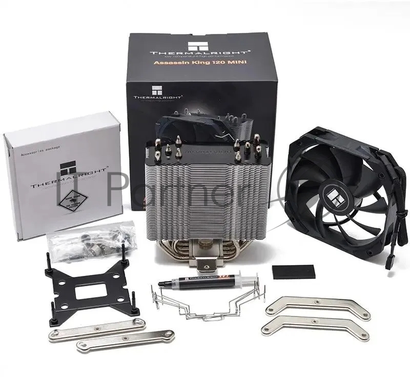 Устройство охлаждения(кулер) Thermalright Assassin King 120 Mini Soc-AM5/AM4/1151/1200/2066/2011/1700 черный 4-pin 25.2dB Al+Cu 980gr Ret (AK120-MINI-V2)
