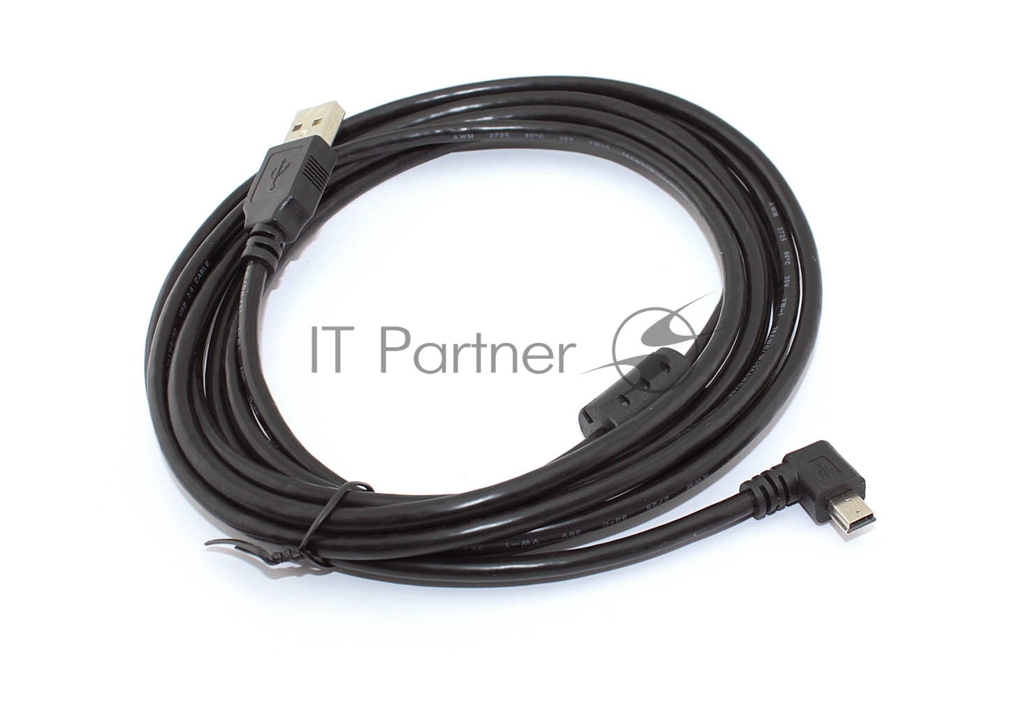 Кабель USB Type A на Mini USB угол влево 3 м