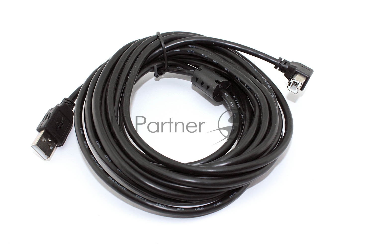 Кабель USB 2.0 на USB-B угол вниз 5 м
