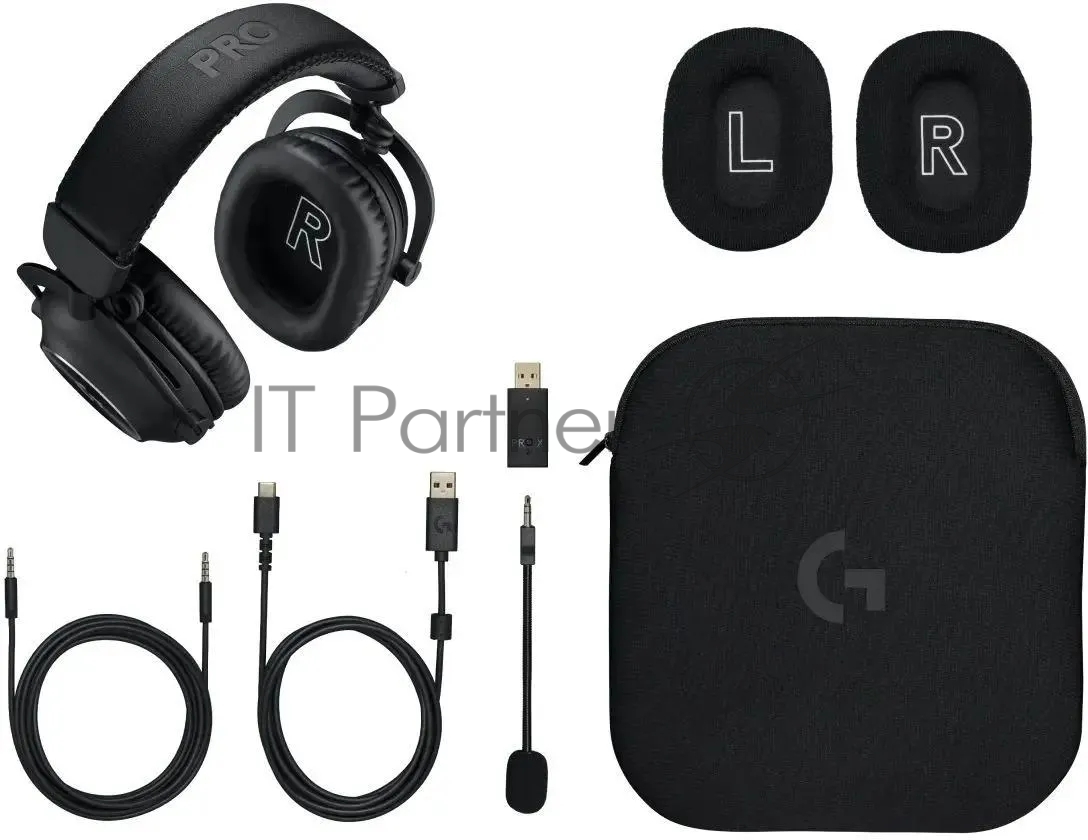 Гарнитура Logitech G Pro X 2 Lightspeed черный, беспроводная + проводная, Bluetooth/USB/3.5 мм, до 50 ч