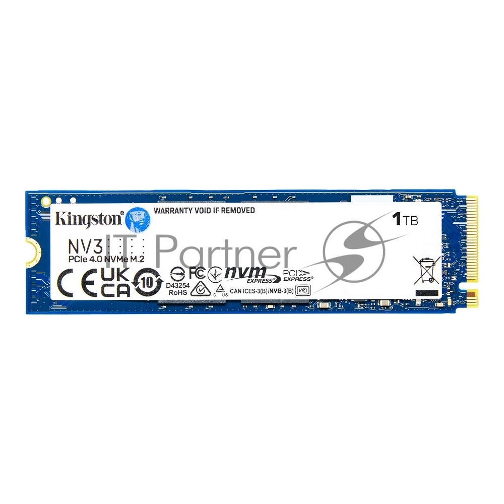 Накопитель SSD Kingston NV3, 1Tb, M.2 2280, NVMe, PCIe 4.0, R/W 6000/4000