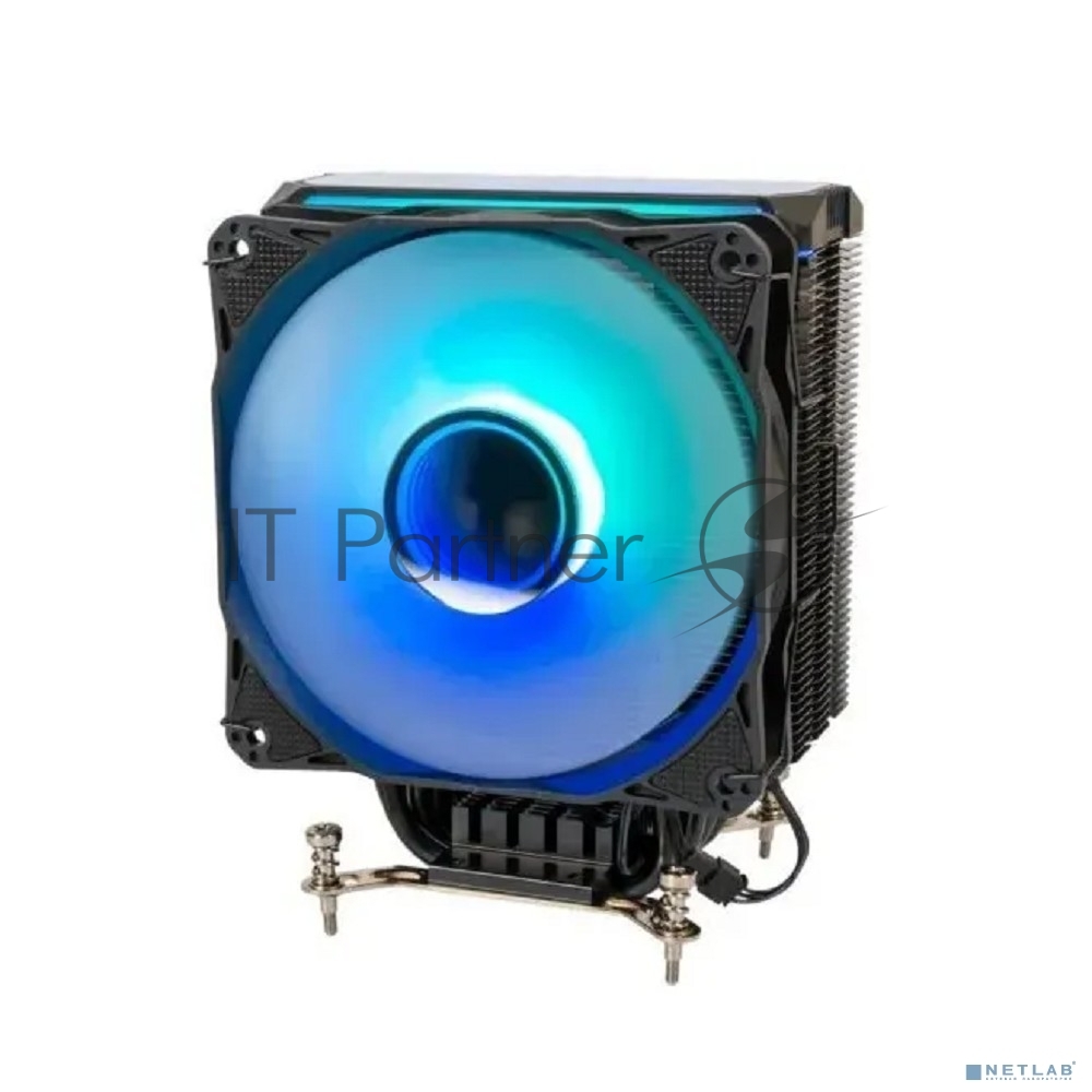 Кулер для процессора Eurocase 6PI120ARGb черный, 120 мм, алюминий/медь, 1800 об/мин, 36 дБ, 4 pin, 200 Вт, 157 мм