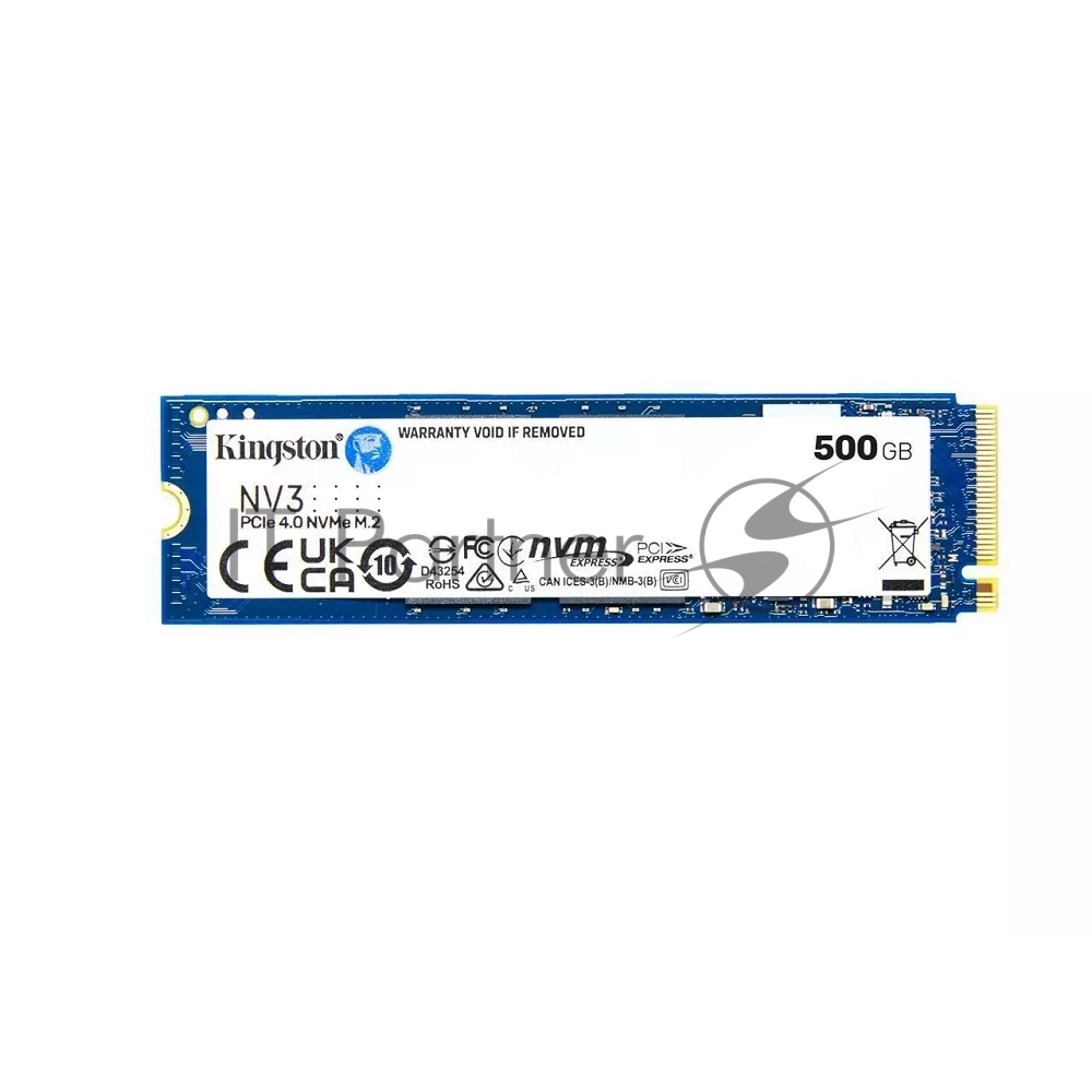 Накопитель SSD Kingston NV3, 500Gb, M.2 2280, PCIe 4.0 x4, NVMe, R/W 5000/3000