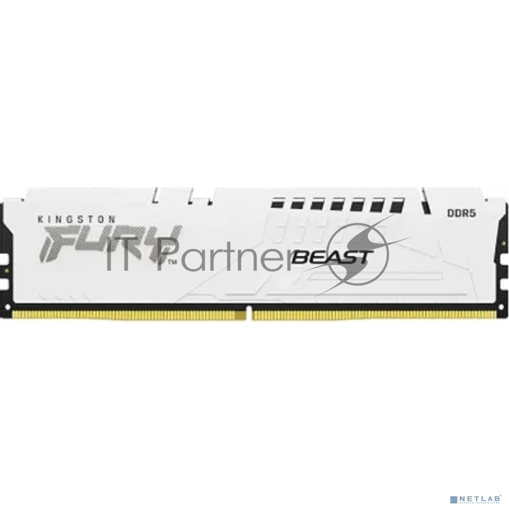 Оперативная память Kingston Fury Beast, DDR5, 16Gb (1x16GB), 5600MHz, CL36, DIMM, с радиаторами, белый