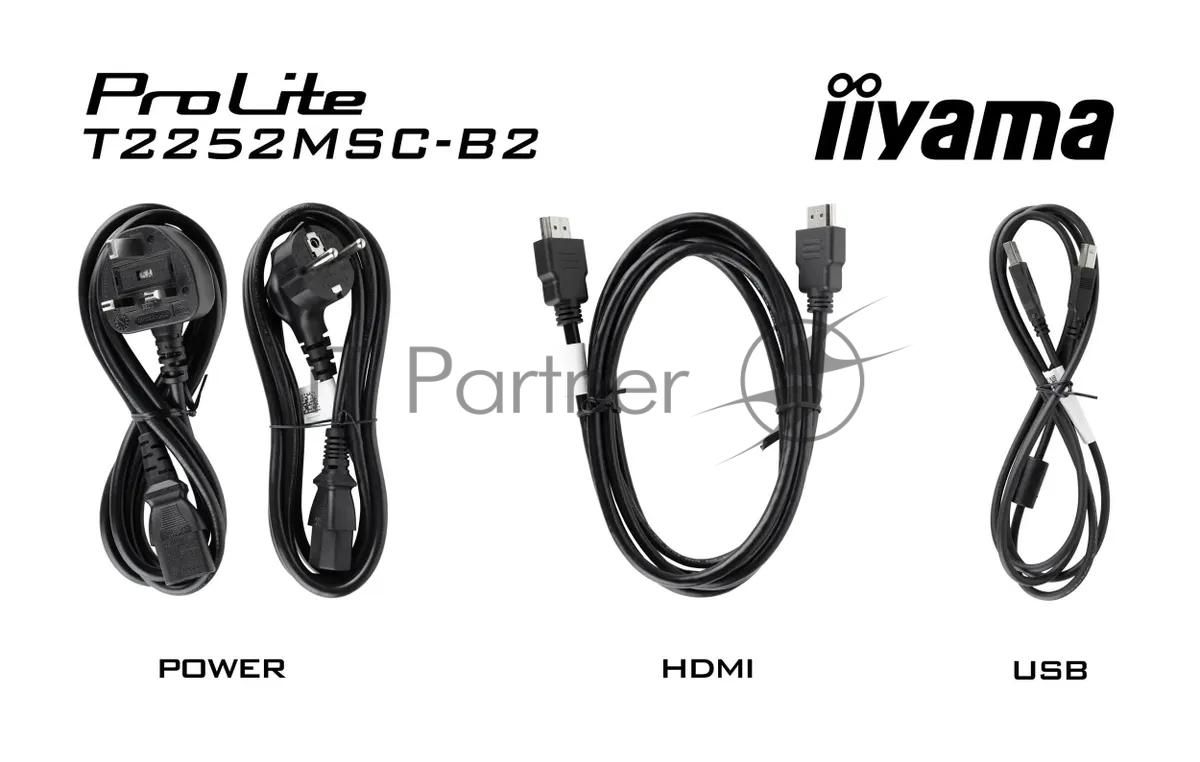 Монитор 21.5" Iiyama ProLite T2252MSC-B2 IPS 1920x1080, 60 Гц, 5 мс, 16:9, 250 кд/м2, 1хHDMI, 1хDP, 2xUSB, черный