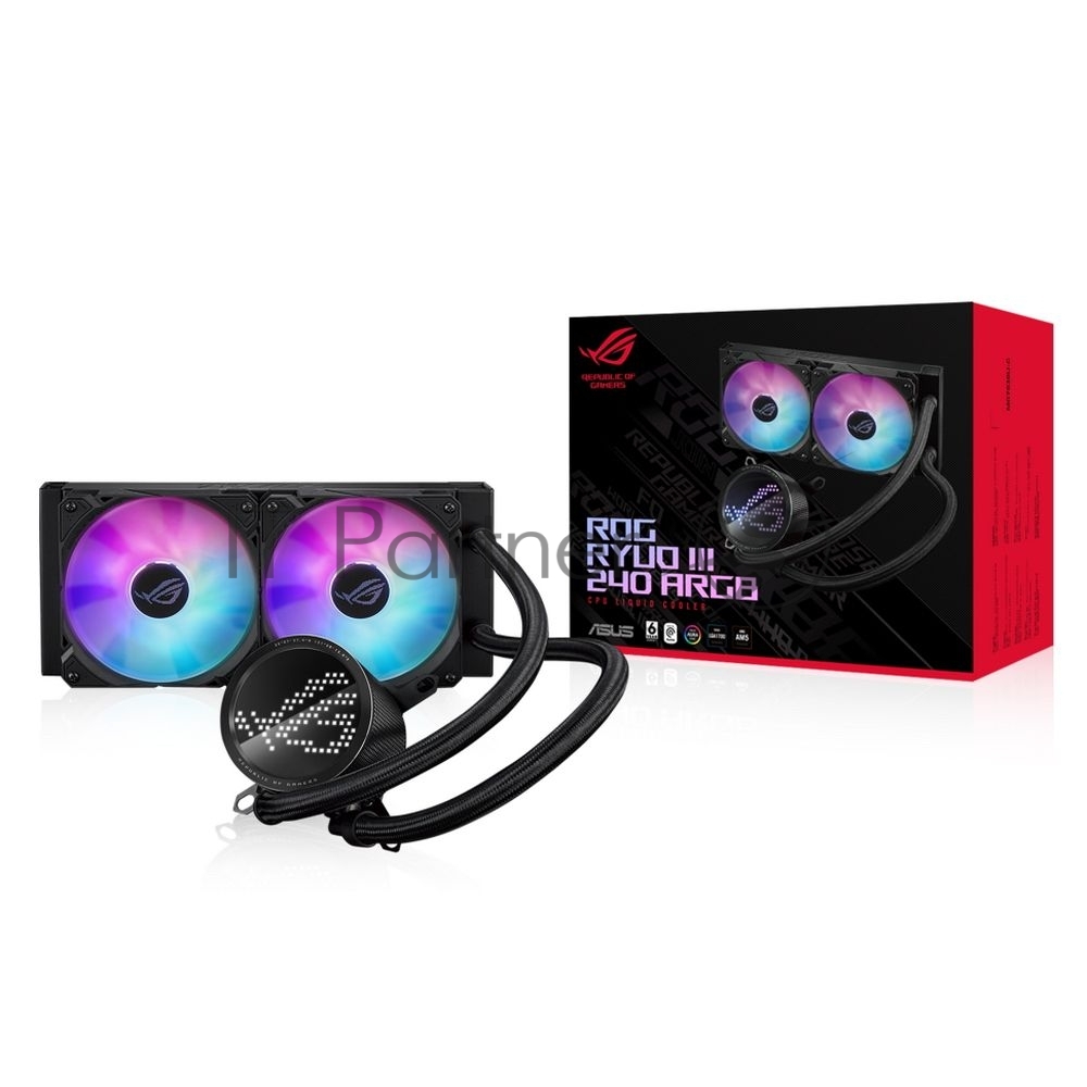 Жидкостная система охлаждения ASUS ROG RYUO III 240 ARGB черный, 120 мм, алюминий, 2200 об/мин, 36.45 дБ, 4 pin