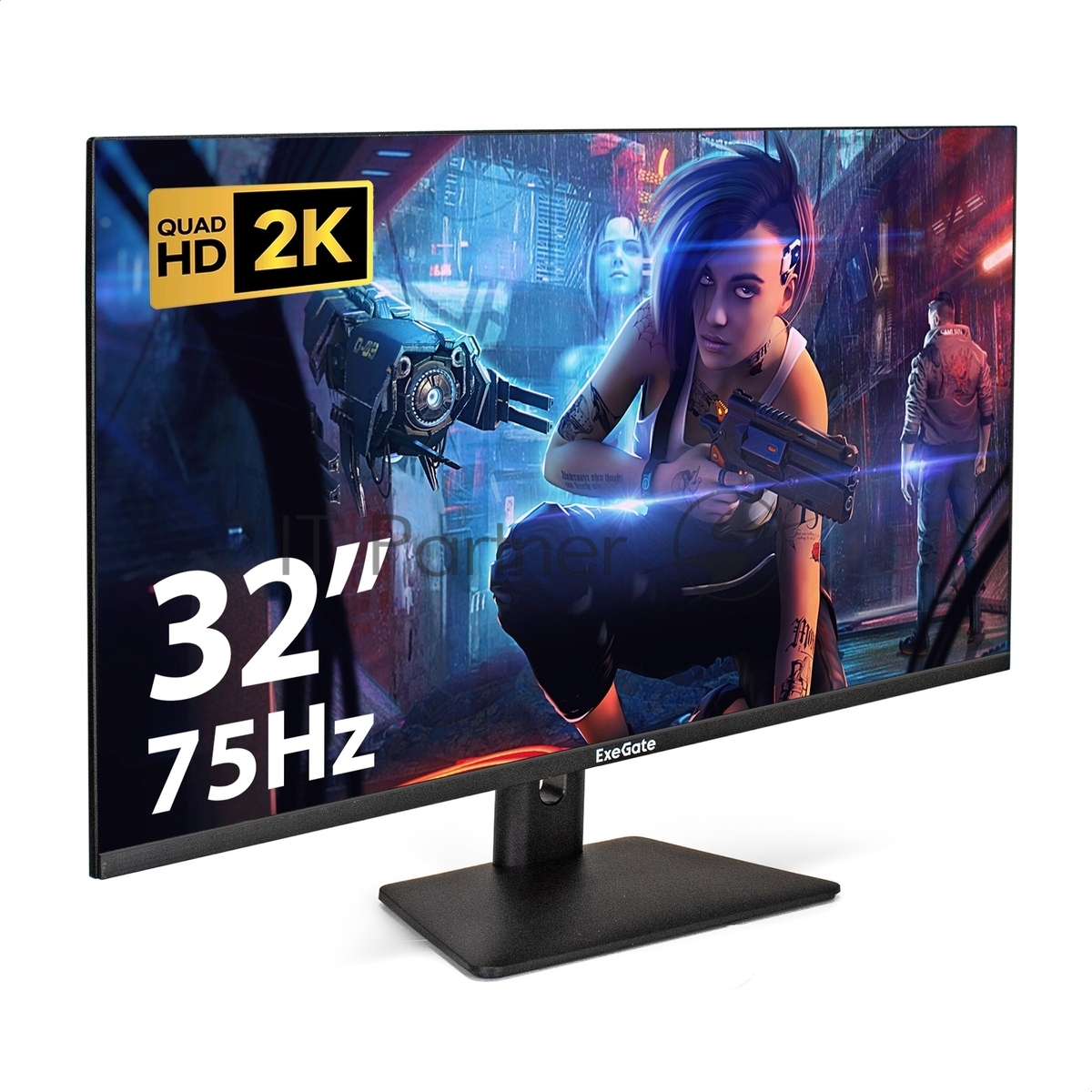 Монитор 31.5" ExeGate SmartView ES3207CA IPS 2560x1440, 75 Гц, 1 мс, 16:9, 250 кд/м², 1xHDMI, 2xDP, 2xUSB, 3.5 мм, черный