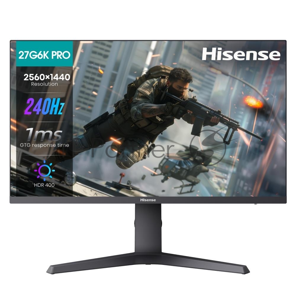 Монитор 27" Hisense 27G6K-PRO IPS 2560x1440, 240 Гц, 1 мс, 16:9, 400 кд/м2, 2хHDMI, 1хDP, черный