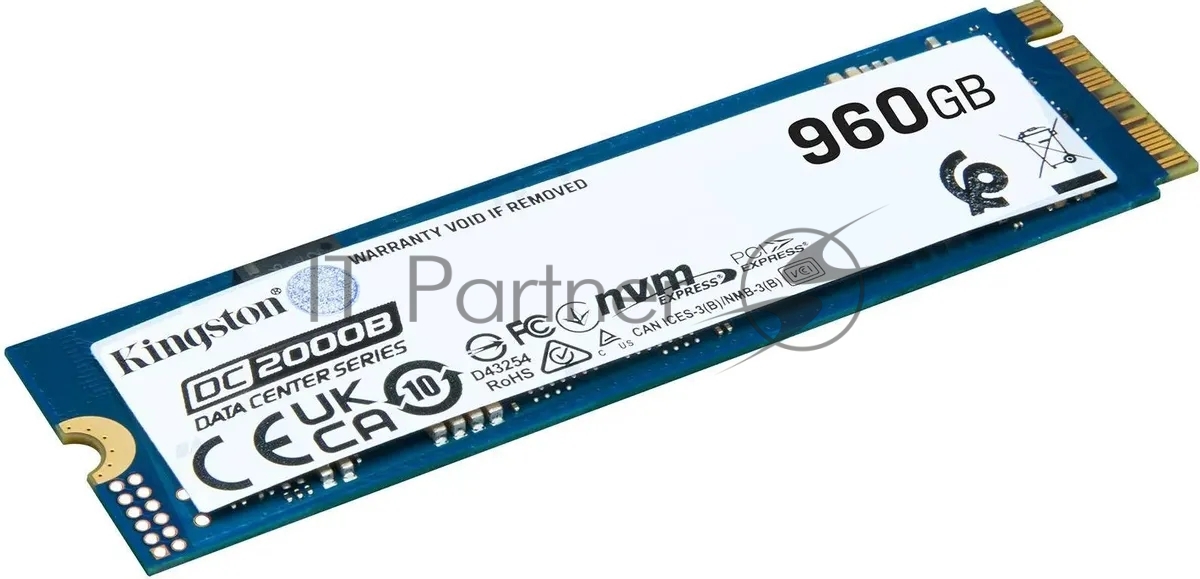 Накопитель SSD Kingston PCIe 4.0 x4 960Gb SEDC2000BM8/960G DC2000B M.2 2280 0.4 DWPD