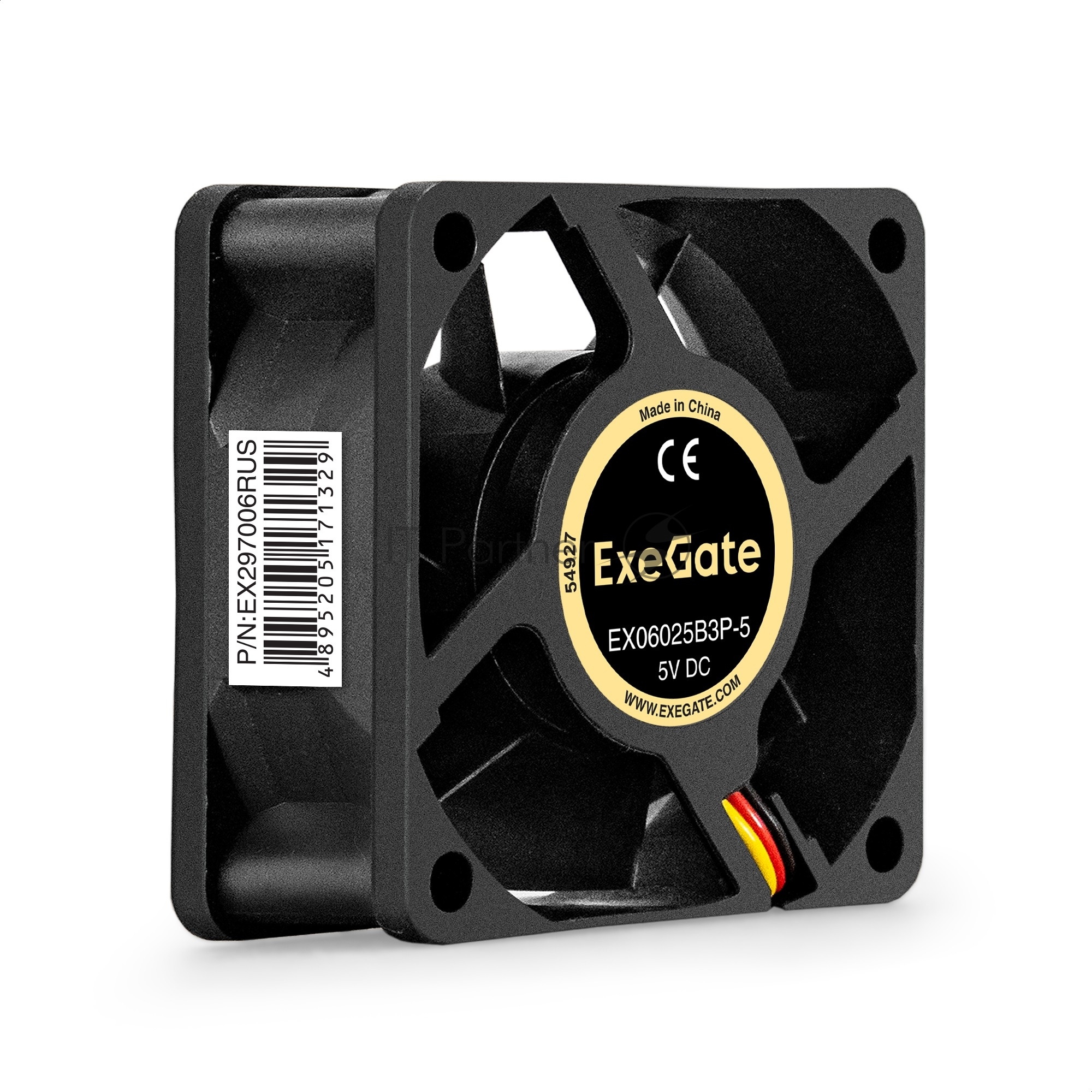 Вентилятор для корпуса ExeGate EX06025B3P-5 черный, 60 мм, 4000 об/мин, 28.9 дБ, 3 pin