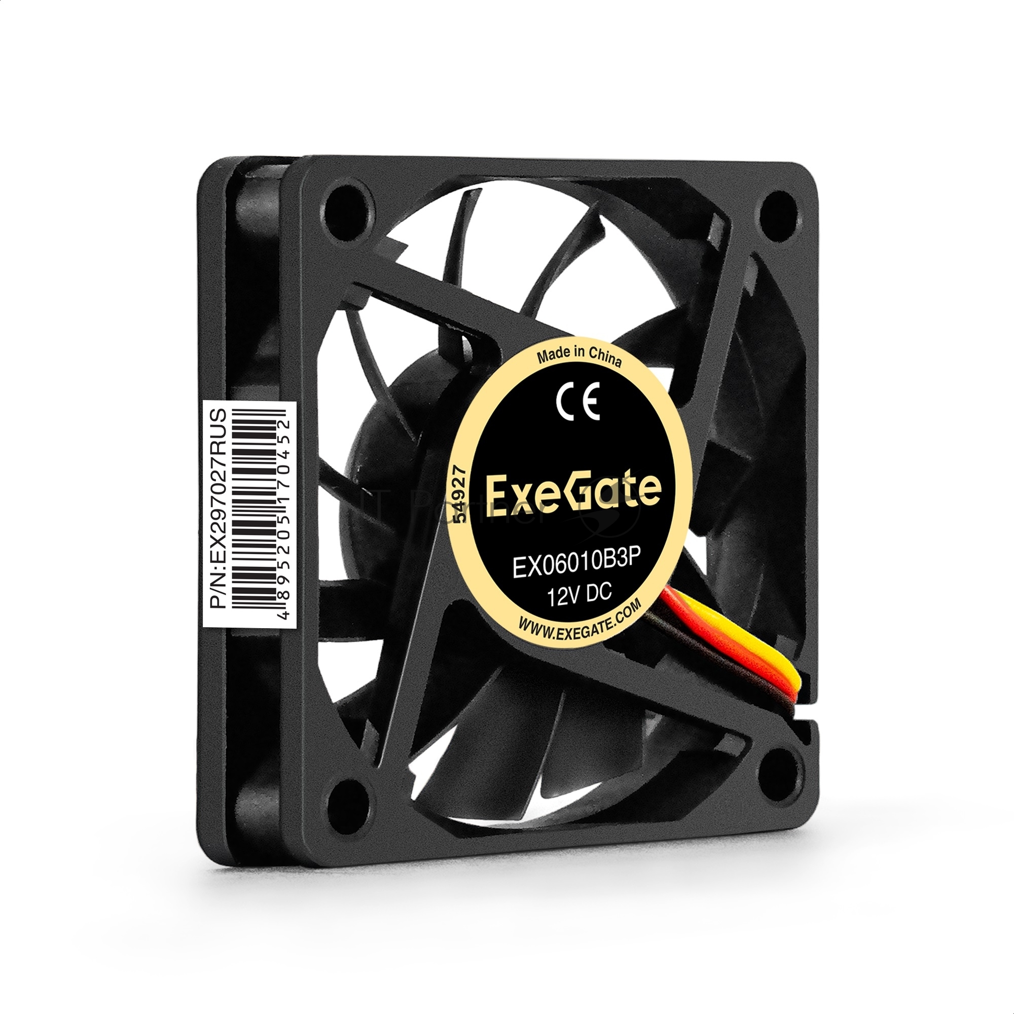 Вентилятор для корпуса ExeGate EX06010B3P черный, 60 мм, 2000 об/мин, 16 дБ, 3 pin