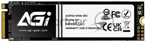 Накопитель SSD AGI AI828, 2Tb, PCIe 4.0 x4, M.2 2280, NVMe, R/W 7400/6700