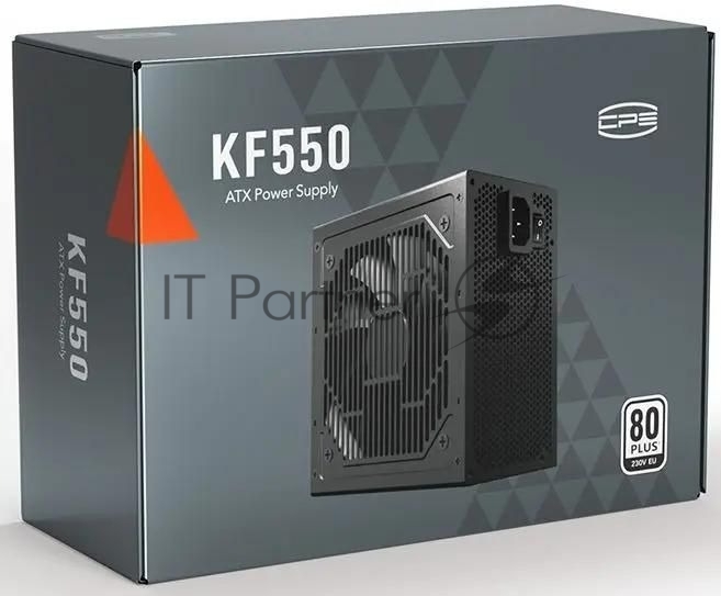 Блок питания PCCOOLER, 550W 80+ белый (ATX, ATX 2.4, Non-modular, 1x24(20+4)pin 550мм, 1xCPU*2 8(4+4)pin 610+150мм, 1xPCIe*2 8(6+2)pin 510+150мм, 2xSATA*3+MOLEX4pin*1 450+150+150+150мм, Active, 120x120мм, 140x150x86мм, APFC, OVP, SCP, OPP (140-160%, 2ms delay))