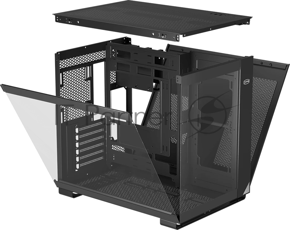 Компьютерный корпус без блока питания PCCOOLER C3 T500 BK, Panoramic Mid Tower, Black, TG, 0.7 SPCC, no fans ATX, mATX, mITX 175/400/200мм 1x2.5", 2x3.5", 6xPCI 1xUSB-C 3.1, 2xUSB-A 3.0 415x295x368mm