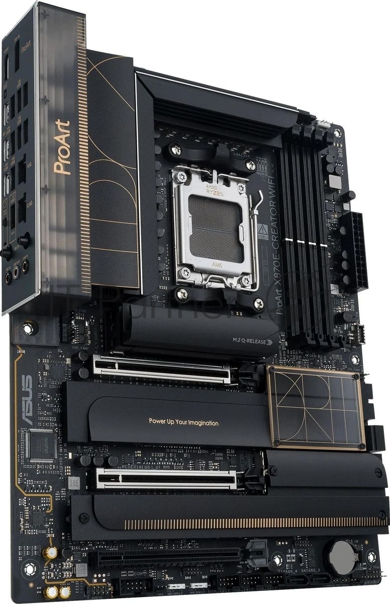 Материнская плата ASUS PROART X870E-CREATOR WIFI, AM5, AMD X870E, 4xDDR5, 4xSATA, 4xM.2, 2xPCIe 5.0 x16, 1xPCIe 4.0 x4, 2xUSB-C 40Gbps, 1xUSB-C 20Gbps, 7xUSB-A 10Gbps, 1xUSB-A 2.0, 1xDP (v1.4), 1xHDMI (v2.1), 1x10Gb LAN, 1x2.5Gb LAN, Wi-Fi 7, Bluetooth 5.4, 3x3.5 мм, 7.1, ATX