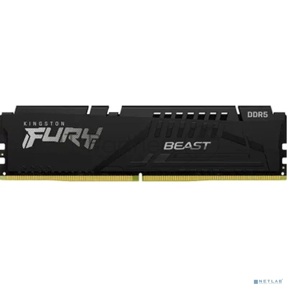 Оперативная память Kingston Fury Beast, DDR5, 32GB (1x32GB), 6000MHz, CL30, DIMM, с радиатором, черный