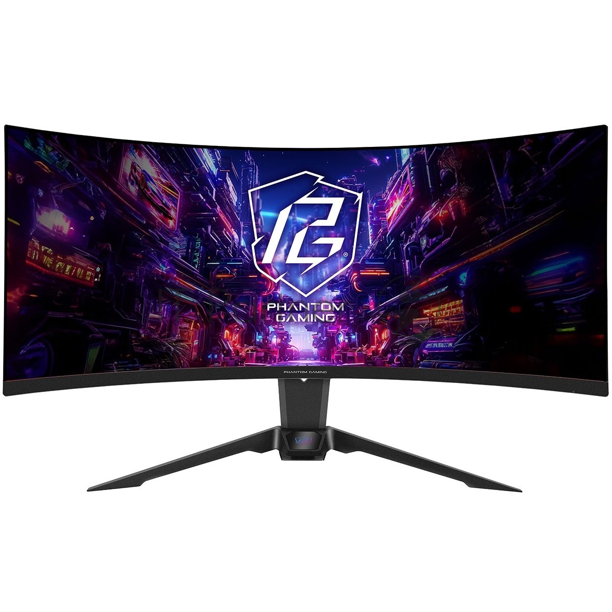 Монитор 34" ASRock Phantom Gaming PG34QRT2B VA 3440x1440, 180 Гц, 1 мс, 16:9, 500 кд/м², 2xHDMI, 2xDP, изогнутый 1500R, черный