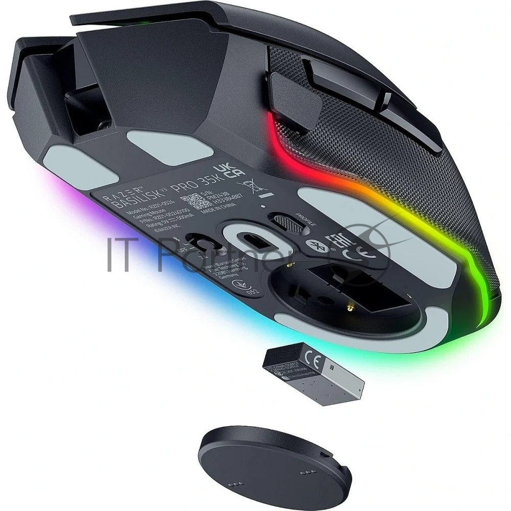 Мышь беспроводная/проводная Razer Basilisk V3 Pro 35K черный, 35000 dpi, радиоканал, Bluetooth, USB, кнопки - 11