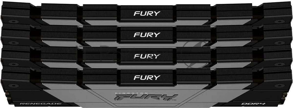 Оперативная память Kingston Fury Renegade, 64Gb (4x16GB), DDR4, 3600MHz, CL16, DIMM, с радиаторами, серый/черный