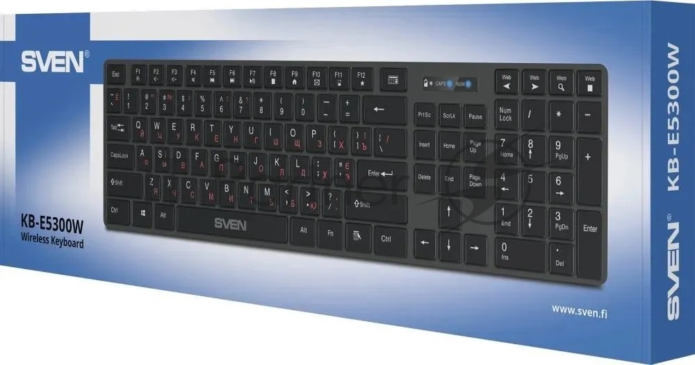 Клавиатура SVEN KB-E5300W беспроводная, радиоканал, чёрный