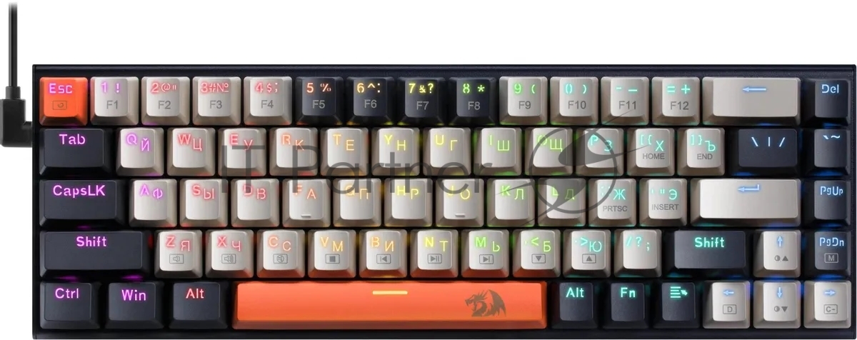 Клавиатура Redragon Ryze проводная, USB Type-A, чёрный
