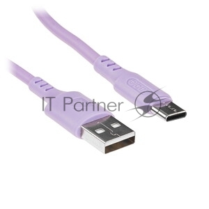 Кабель Defender F207, USB 2.0 (AM) - Type C, 1метр, 2.4А, силиконовая оплетка, красный.