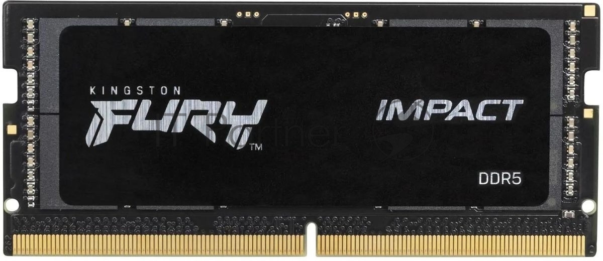 Оперативная память Kingston Fury Impact, DDR5, 16Gb (1x16Gb), 6400MHz, CL38, ECC, SO-DIMM, с радиатором, черный