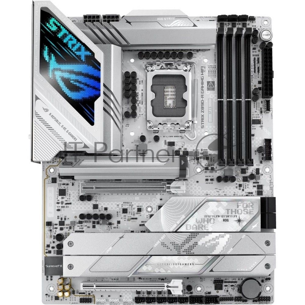 Материнская плата ASUS ROG STRIX Z890-A GAMING WIFI, LGA 1851, Intel Z890, 4xDDR5, 4xSATA, 5xM.2, 1xPCIe 4.0 x16, 1xPCIe 5.0 x16, 1xHDMI, 1xDP, 1x 2.5Gb LAN, 2xUSB-A 3.2 Gen 1, 5xUSB-A 3.2 Gen 2, 1xUSB-C 3.2 Gen 2, 2xThunderbolt 4, 2x3.5 мм, 7.1, ATX