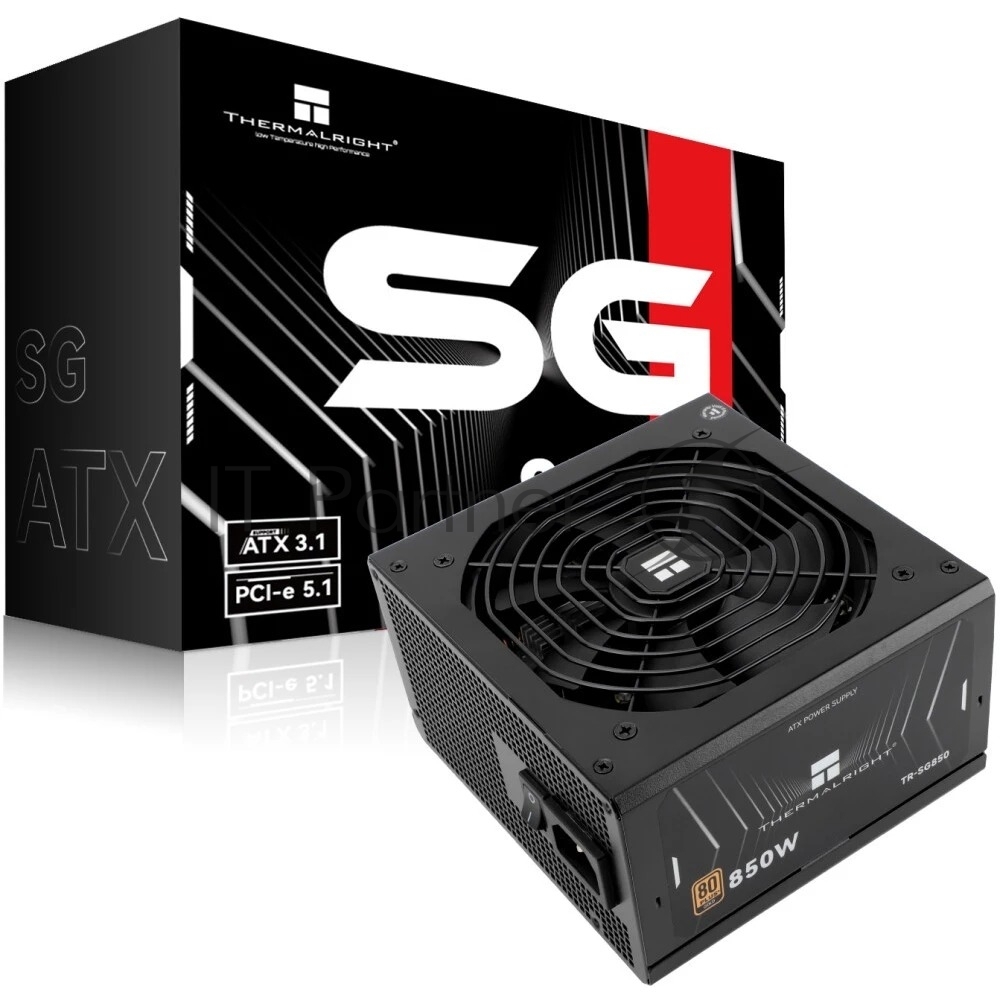 Блок питания Thermalright 850W 80+ Gold (ATX, 3.1, PCIe 5.1, Full modular, 1x24(20+4)pin 600мм, 2xCPU 8(4+4)pin 650мм, 2xPCIe*2 8(6+2)pin 650+150мм, 1x12VHPWR PCIe 5.1 12+4pin 600мм, 2xSATA*4 450+150+150+150мм, 1xMOLEX4pin*3 500+150+150мм, Active, 120x120мм, 150x140x86mm, APFC,)