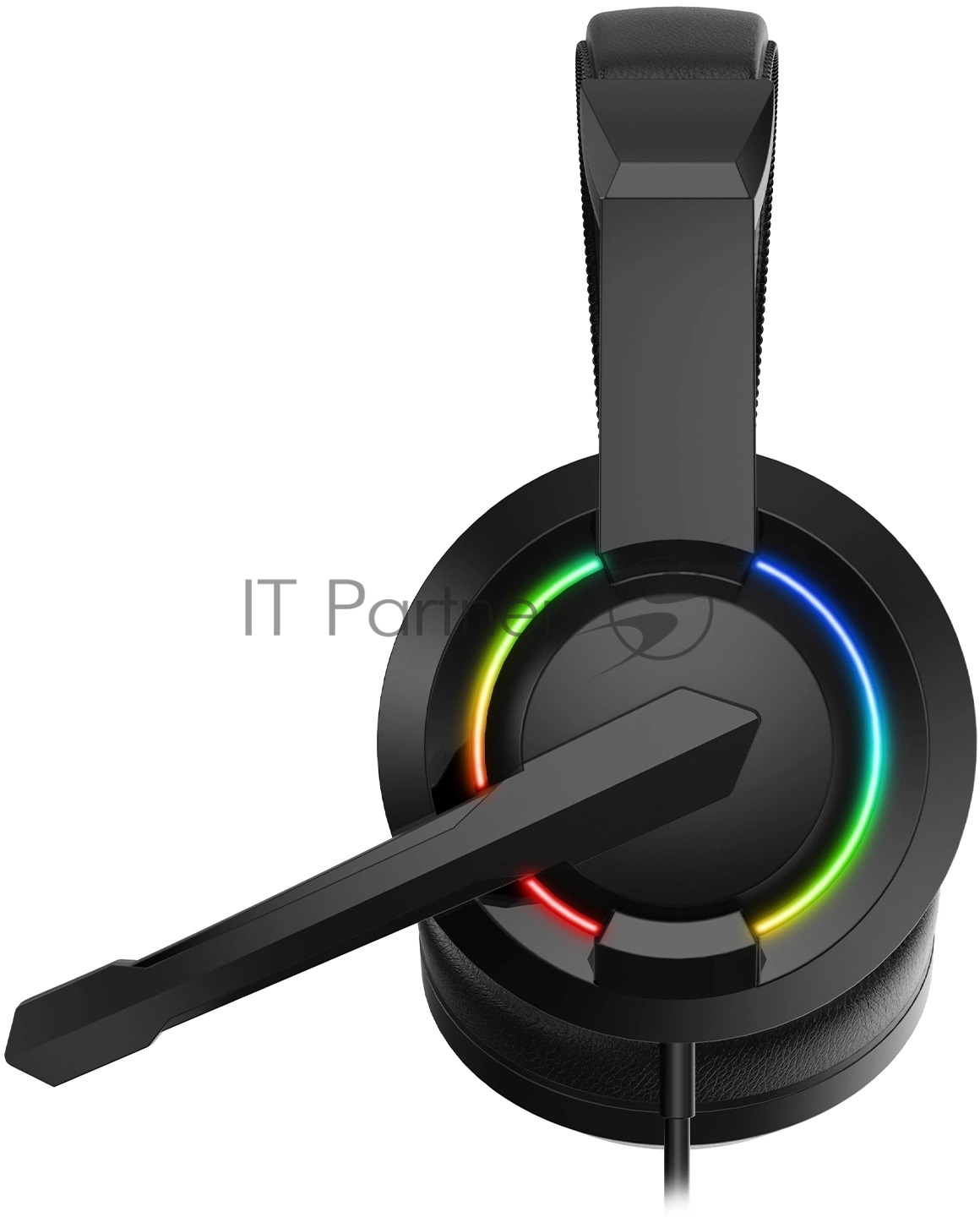 Гарнитура Oklick HS-L315G чёрный, проводная, 3.5 мм, подсветка