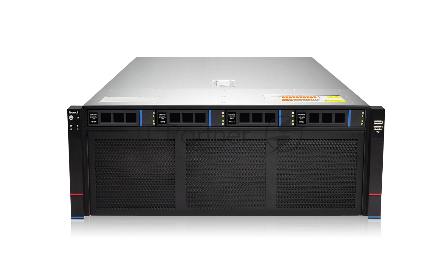 Серверная платформа Gooxi ASR4110G-D10R-G2 4U 10 bay server with direct bp,based on AMD 7003 series 10x PCIE slots ar rear,support 10 GPU cards 2x 2.5" rear SAS/SATA 4x2000W PSU 10x GPU cables (3090) EU power cables rail kit