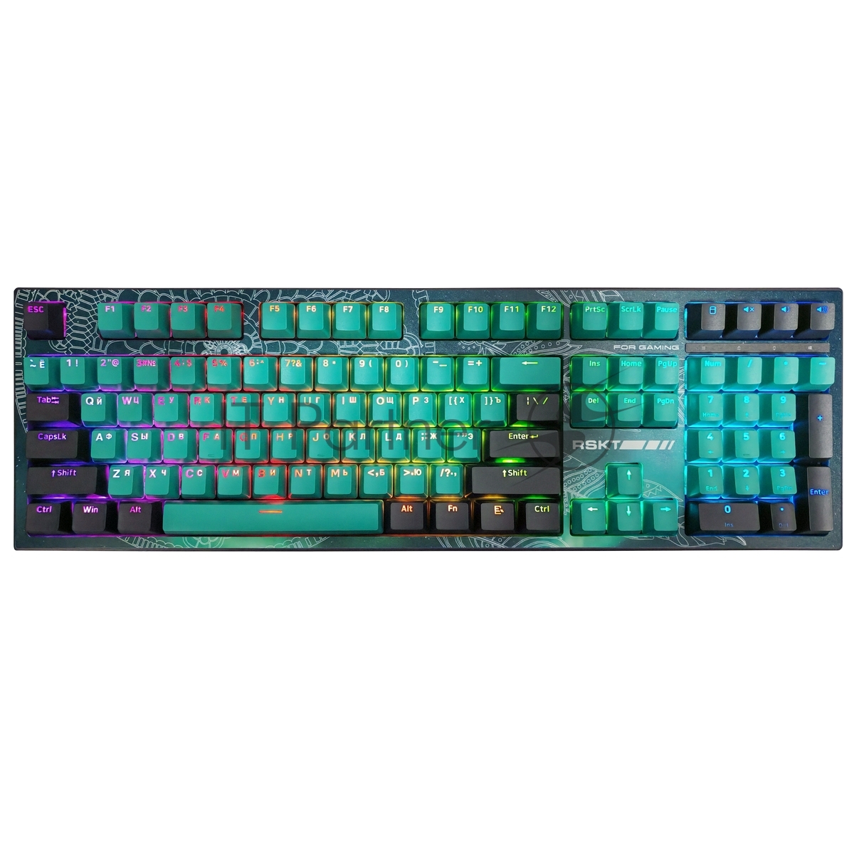 Клавиатура Raskat KM002 UV проводная, USB Type-A, зелёный (UV)
